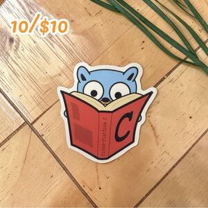 Cute Cartoon Animal Reading Programming Book Sticker – Coding Nerd Vinyl Decal